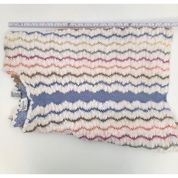 Bonnie & Bill New York 70s Cream Periwinkle Multicolor Zig Zag Design Sweater - Picture 6 of 8